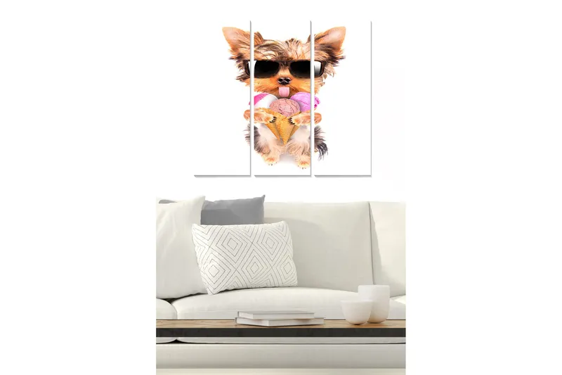 Canvastaulu Floral 3-pak Monivärinen, 20x50 cm