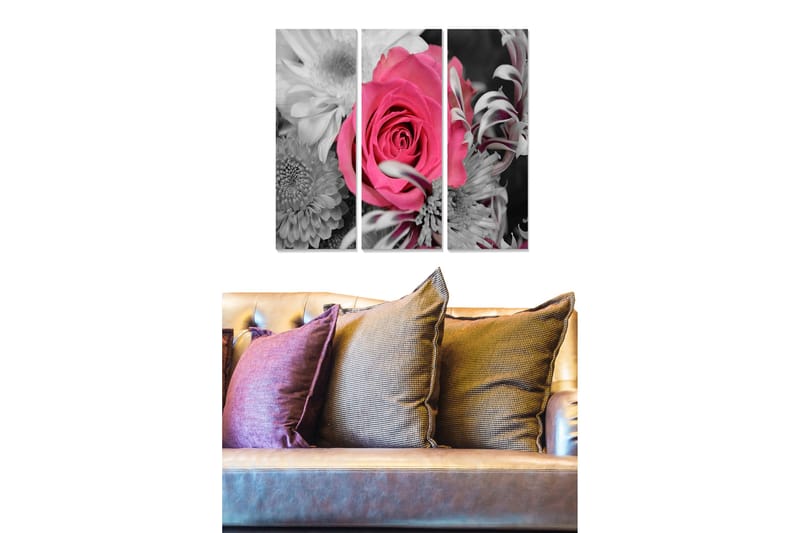 Canvastaulu Floral 3-pak Monivärinen, 20x50 cm