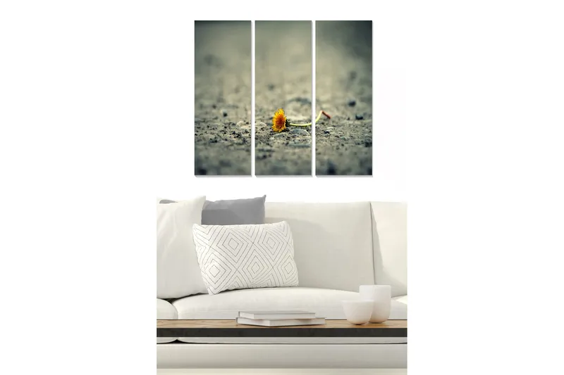 Canvastaulu Floral 3-pak Monivärinen, 20x50 cm