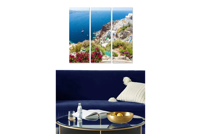 Canvastaulu Floral 3-pak Monivärinen, 20x50 cm