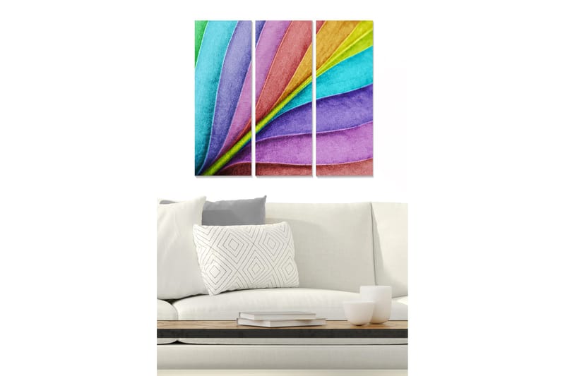 Canvastaulu Floral 3-pak Monivärinen, 20x50 cm