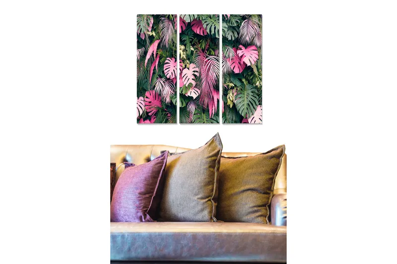 Canvastaulu Floral 3-pak Monivärinen, 20x50 cm