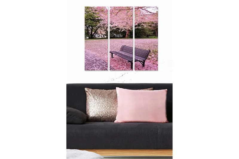 Canvastaulu Floral 3-pak Monivärinen, 20x50 cm