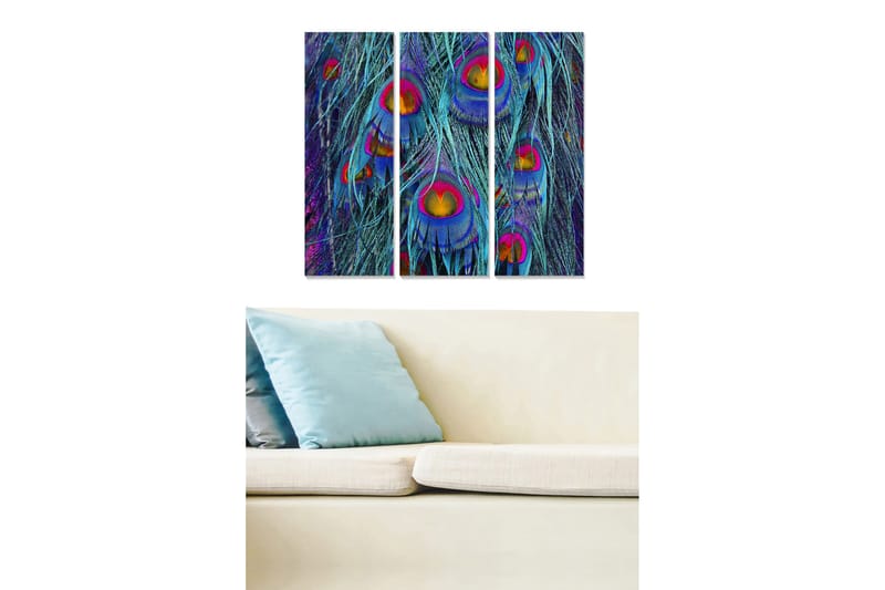 Canvastaulu Floral 3-pak Monivärinen, 20x50 cm