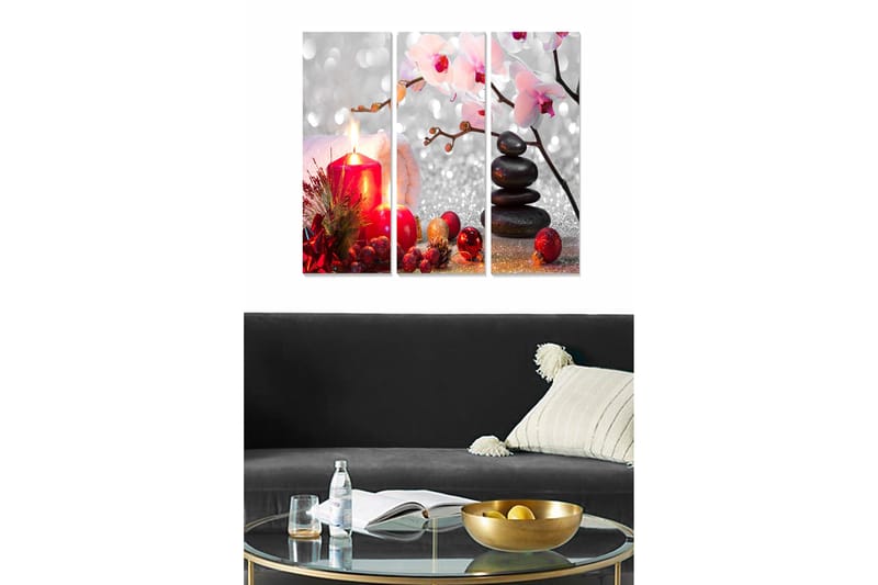 Canvastaulu Floral 3-pak Monivärinen, 20x50 cm