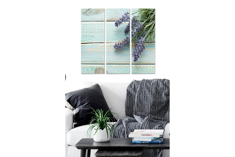 Canvastaulu Floral 3-pak Monivärinen, 20x50 cm