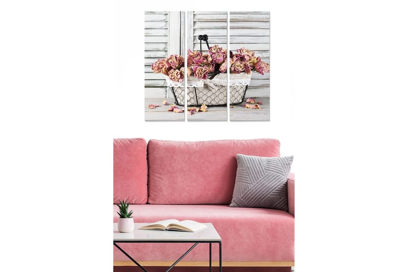 Canvastaulu Floral 3-pak Monivärinen, 20x50 cm