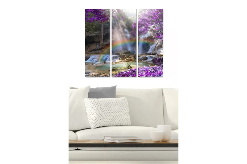 Canvastaulu Floral 3-pak Monivärinen, 20x50 cm