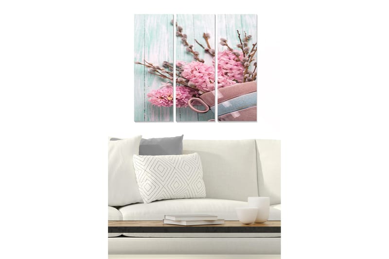 Canvastaulu Floral 3-pak Monivärinen, 20x50 cm