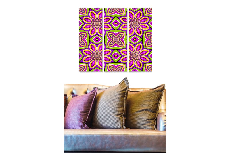 Canvastaulu Floral 3-pak Monivärinen, 20x50 cm