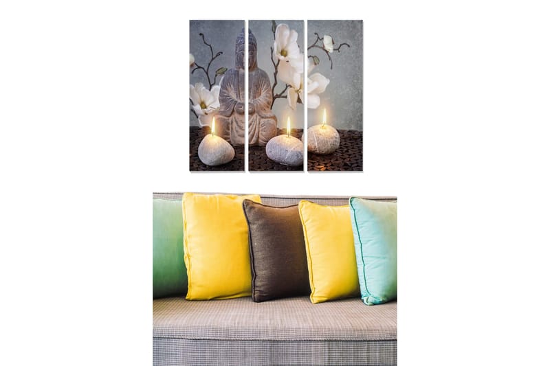 Canvastaulu Floral 3-pak Monivärinen, 20x50 cm