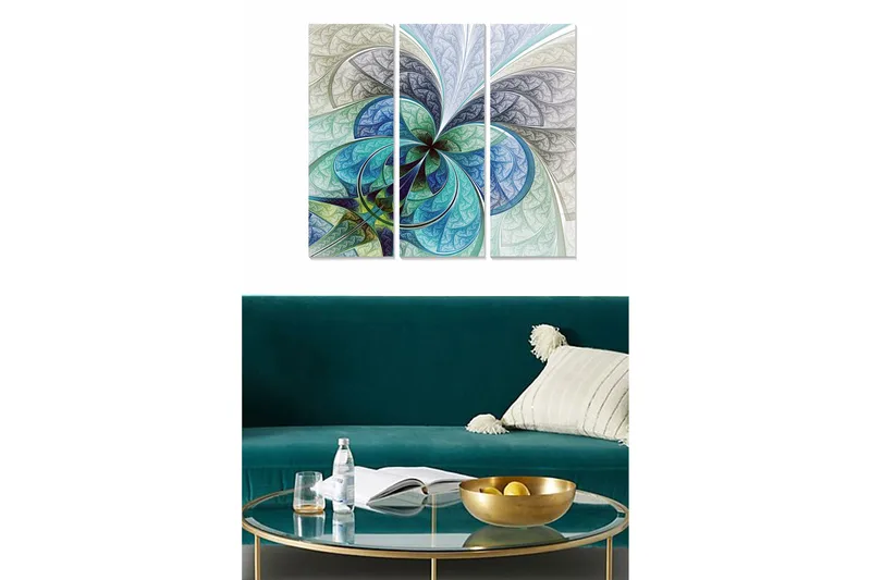 Canvastaulu Floral 3-pak Monivärinen, 20x50 cm