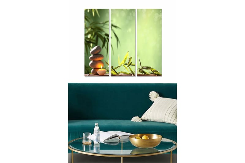 Canvastaulu Floral 3-pak Monivärinen, 20x50 cm