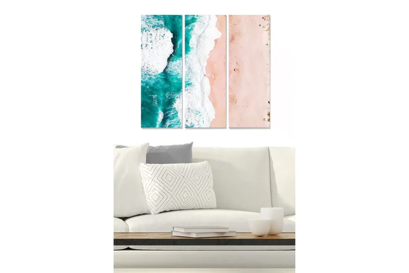 Canvastaulu Floral 3-pak Monivärinen, 20x50 cm