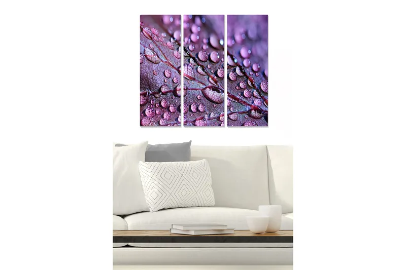 Canvastaulu Floral 3-pak Monivärinen, 20x50 cm