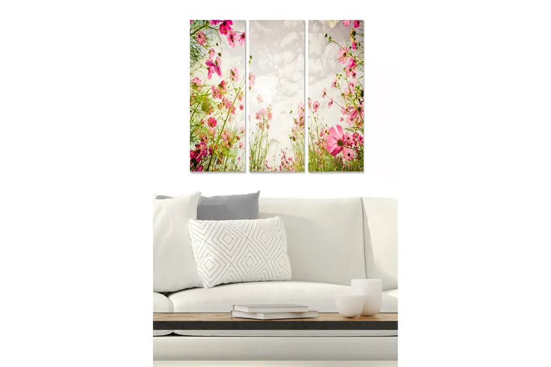 Canvastaulu Floral 3-pak Monivärinen, 20x50 cm
