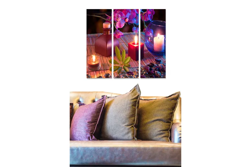 Canvastaulu Floral 3-pak Monivärinen, 20x50 cm