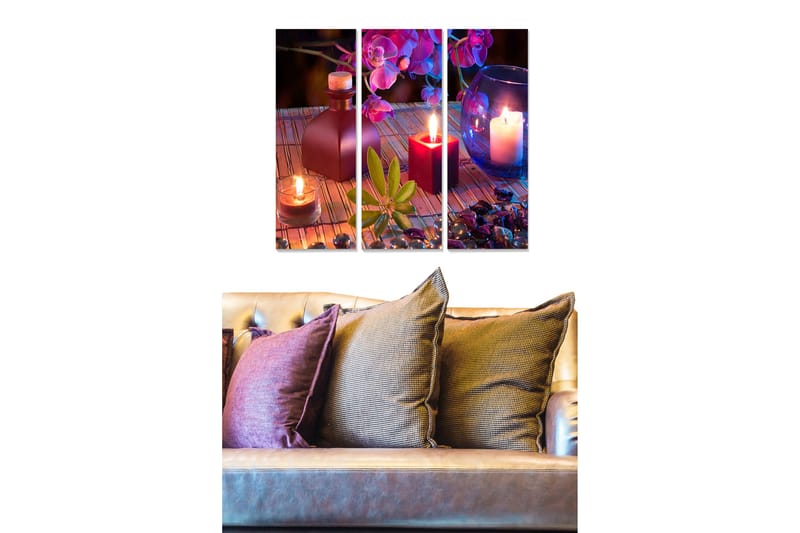 Canvastaulu Floral 3-pak Monivärinen, 20x50 cm