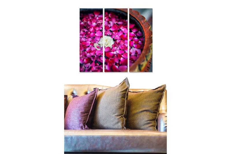 Canvastaulu Floral 3-pak Monivärinen, 20x50 cm