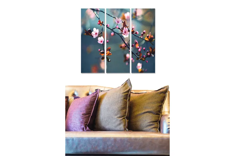 Canvastaulu Floral 3-pak Monivärinen, 20x50 cm