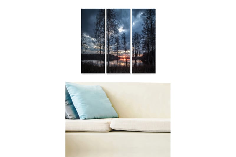 Canvastaulu Floral 3-pak Monivärinen, 20x50 cm