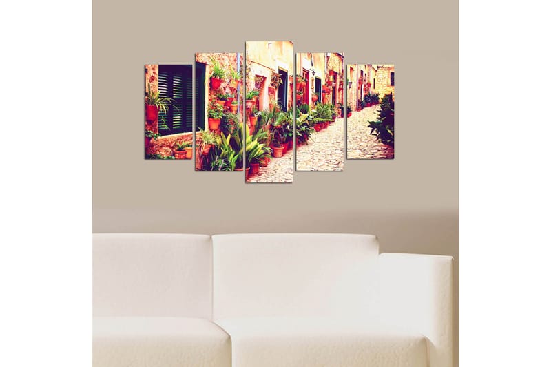Canvastaulu Flowers 5-pak Monivärinen - 20x60 cm - Sisustustuotteet - Seinäkoristeet