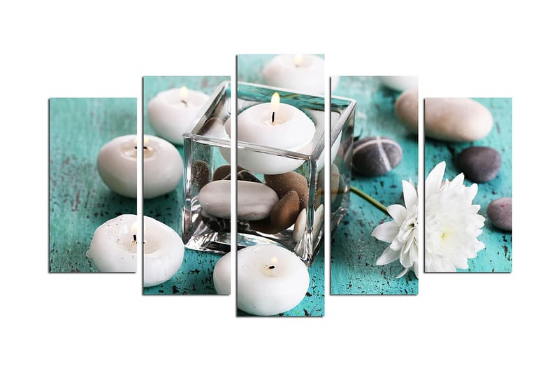 Canvastaulu Flowers 5-pak Monivärinen, 20x60 cm