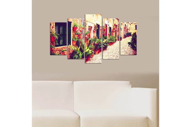 Canvastaulu Flowers 5-pak Monivärinen - 20x60 cm - Sisustustuotteet - Seinäkoristeet