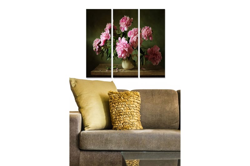 Canvastaulu Geometric 3-pak Monivärinen, 20x50 cm