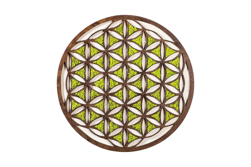 Canvastaulu Geometric, Vihreä/Ruskea/Valkoinen