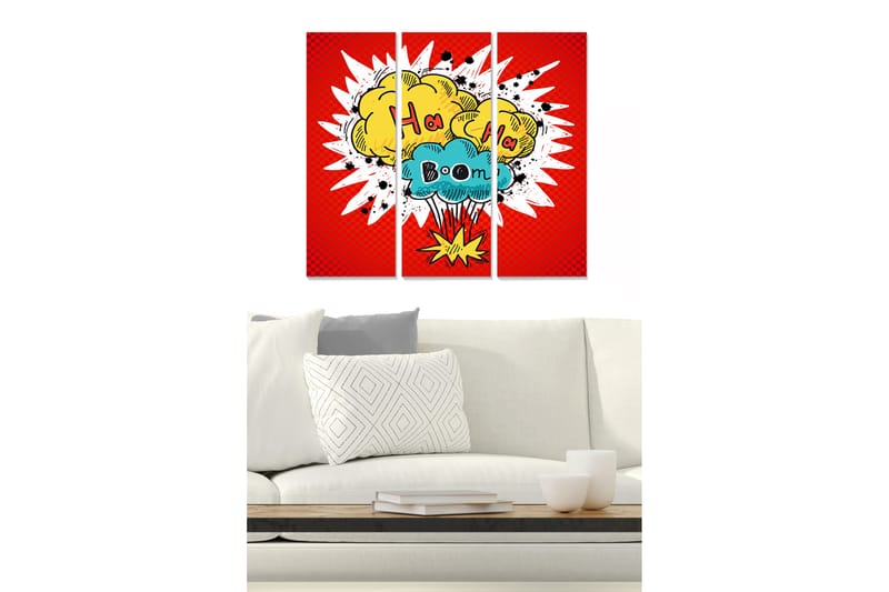 Canvastaulu Humor 3-pak Monivärinen - 20x50 cm - Sisustustuotteet - Seinäkoristeet