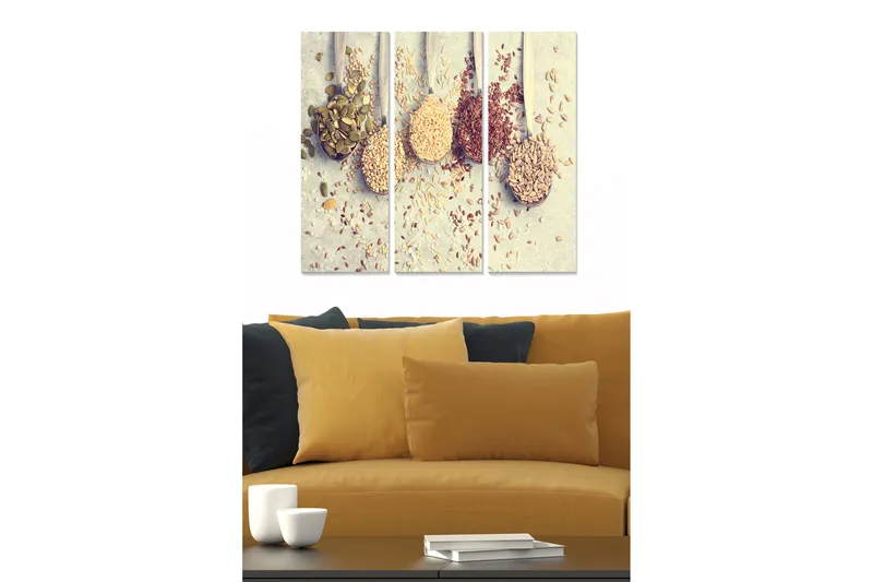 Canvastaulu Kitchen 3-pak Monivärinen, 20x50 cm