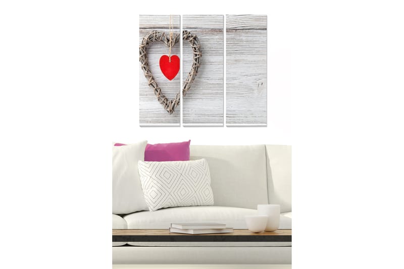 Canvastaulu Love 3-pak Monivärinen - 20x50 cm - Sisustustuotteet - Seinäkoristeet