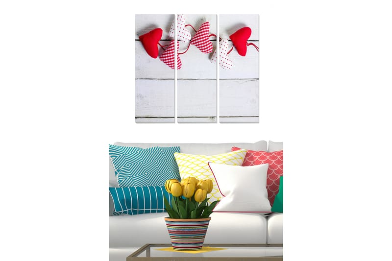 Canvastaulu Love 3-pak Monivärinen - 20x50 cm - Sisustustuotteet - Seinäkoristeet