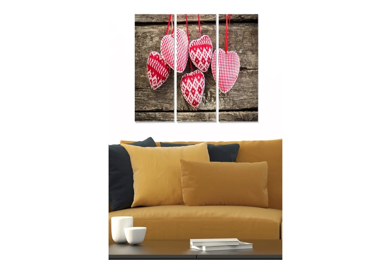 Canvastaulu Love 3-pak Monivärinen - 20x50 cm - Sisustustuotteet - Seinäkoristeet