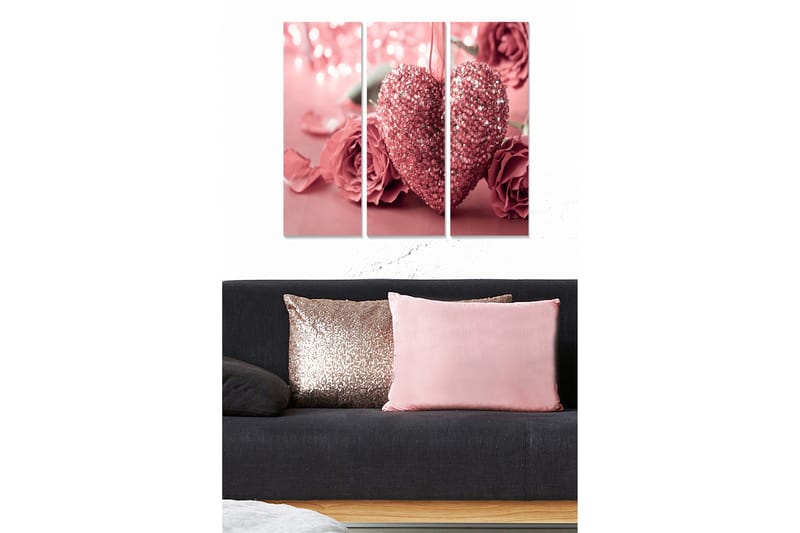 Canvastaulu Love 3-pak Monivärinen - 20x50 cm - Sisustustuotteet - Seinäkoristeet