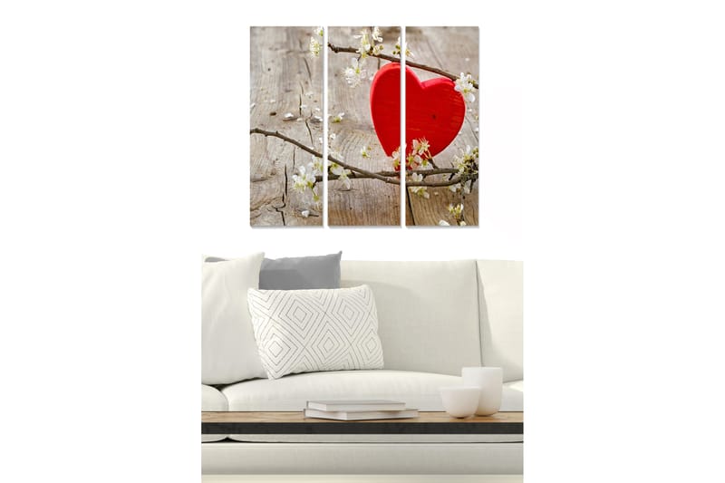 Canvastaulu Love 3-pak Monivärinen - 20x50 cm - Sisustustuotteet - Seinäkoristeet