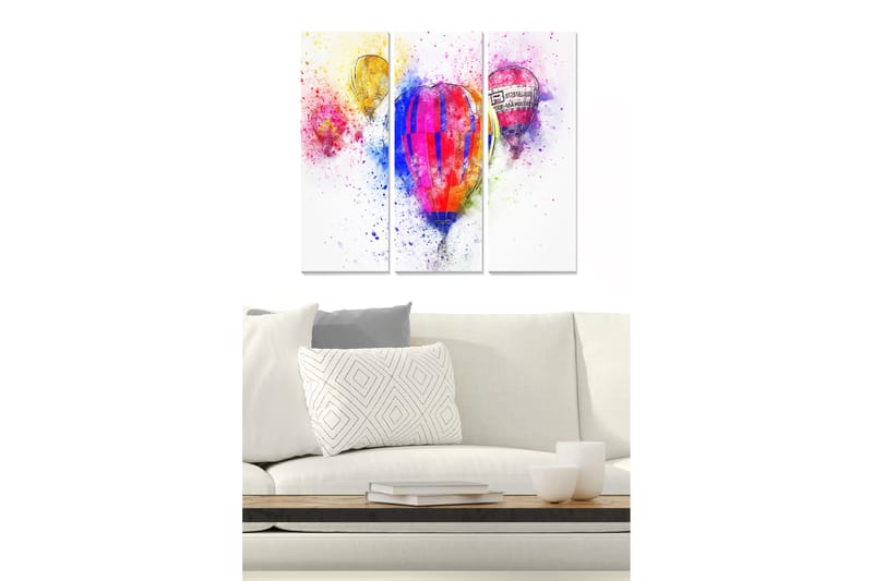 Canvastaulu Love 3-pak Monivärinen - 20x50 cm - Sisustustuotteet - Seinäkoristeet