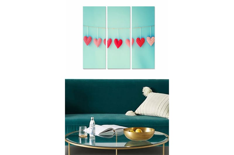 Canvastaulu Love 3-pak Monivärinen - 20x50 cm - Sisustustuotteet - Seinäkoristeet