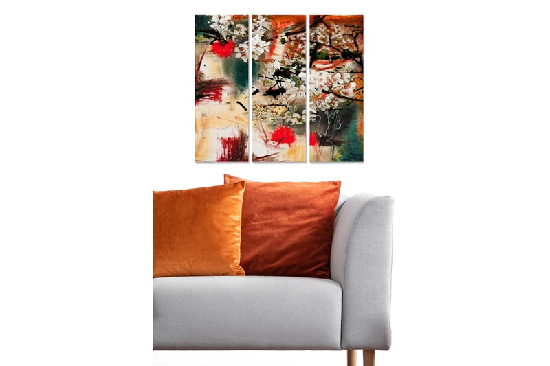 Canvastaulu Love 3-pak Monivärinen, 20x50 cm