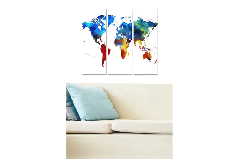 Canvastaulu Map 3-pak Monivärinen, 20x50 cm