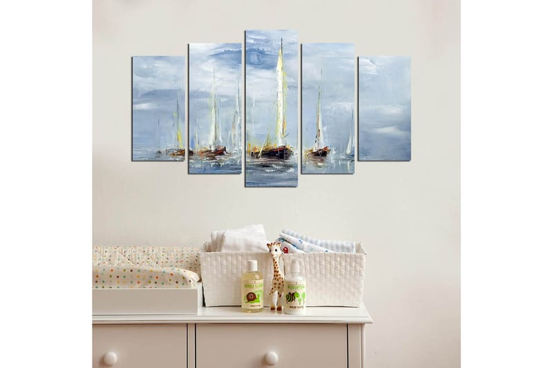 Canvastaulu Marina 5-pak Monivärinen - 20x60 cm - Sisustustuotteet - Seinäkoristeet