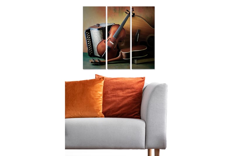 Canvastaulu Music 3-pak Monivärinen - 20x50 cm - Sisustustuotteet - Seinäkoristeet