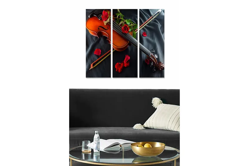 Canvastaulu Music 3-pak Monivärinen, 20x50 cm