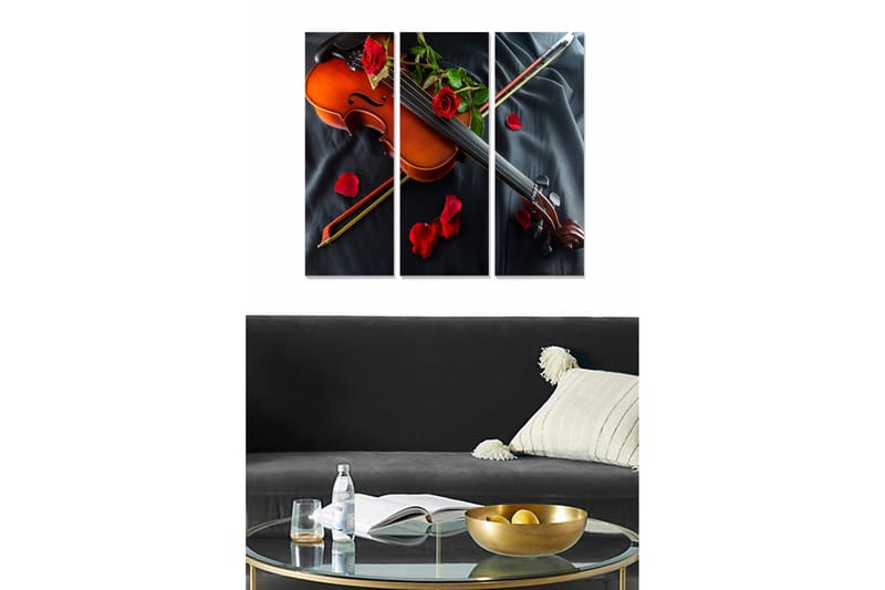 Canvastaulu Music 3-pak Monivärinen, 20x50 cm