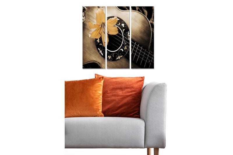 Canvastaulu Music 3-pak Monivärinen, 20x50 cm