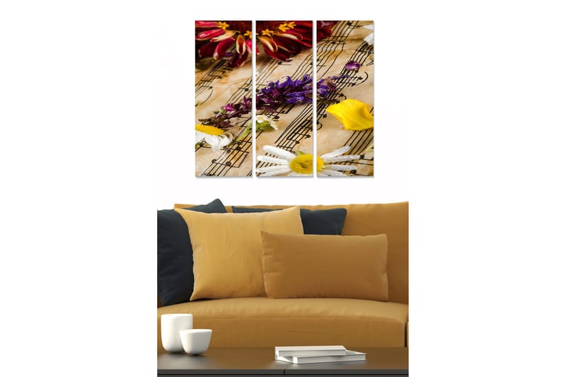 Canvastaulu Music 3-pak Monivärinen, 20x50 cm