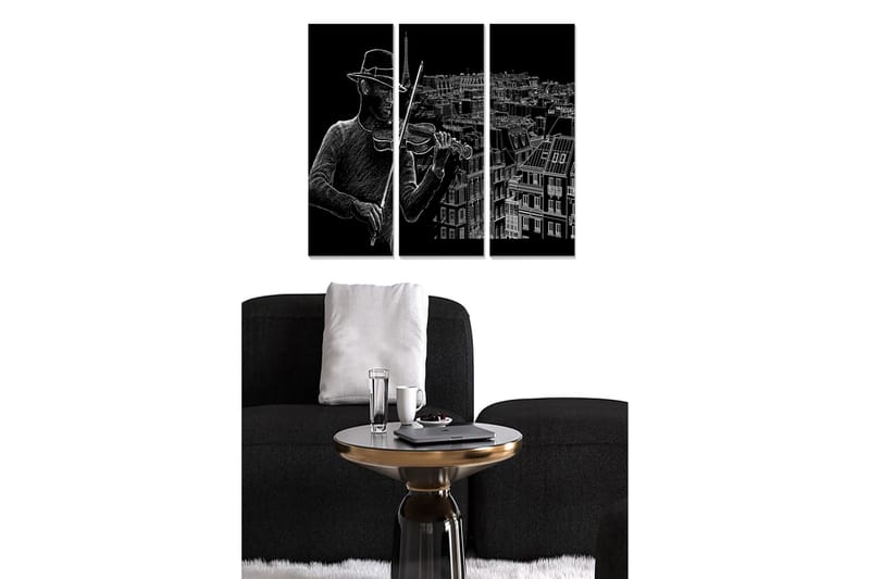 Canvastaulu Music 3-pak Monivärinen, 20x50 cm