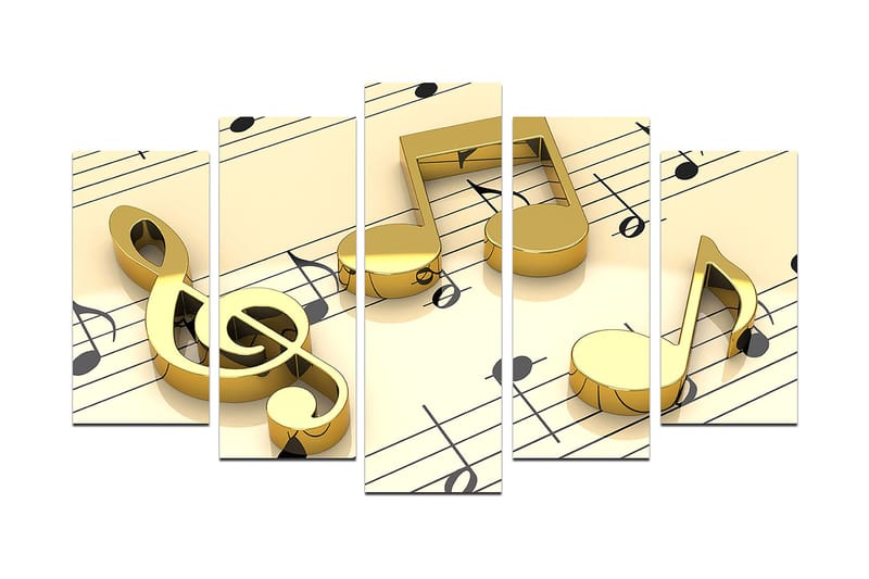 Canvastaulu Music 5-pak Monivärinen - 20x60 cm - Sisustustuotteet - Seinäkoristeet