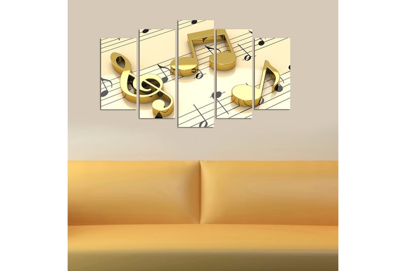 Canvastaulu Music 5-pak Monivärinen - 20x60 cm - Sisustustuotteet - Seinäkoristeet